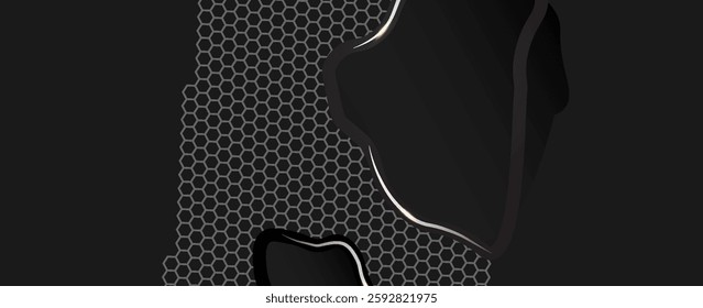 Light black dynamic abstract vector background with diagonal lines. Trendy classic colors . 3d cover of business presentation banner for sale evening party event. A fast-moving soft dot shadow