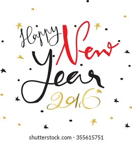 Light black red gold happy new year with star
