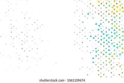 Light Black vector abstract colorful background, which consist of triangles. Pattern with colored triangles on white background.