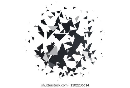 Light Black vector abstract colorful background, which consist of triangles. Pattern with colored triangles on white background.