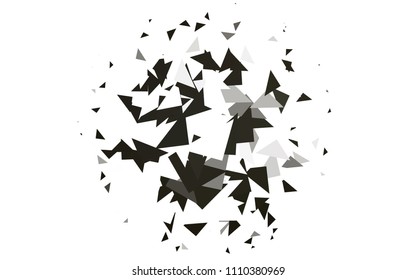 Light Black vector abstract colorful background, which consist of triangles. Pattern with colored triangles on white background.