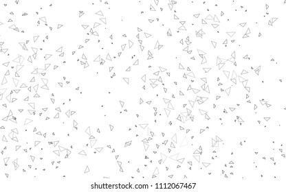 Light Black vector abstract colorful background, which consist of triangles. Pattern with colored triangles on white background.