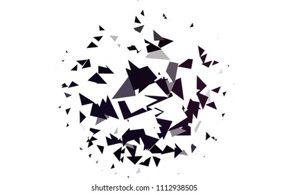 Light Black vector abstract colorful background, which consist of triangles. Pattern with colored triangles on white background.