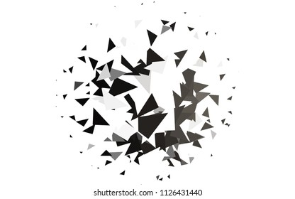 Light Black vector abstract colorful background, which consist of triangles. Pattern with colored triangles on white background.