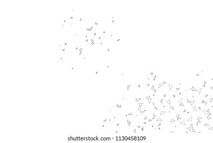 Light Black vector abstract colorful background, which consist of triangles. Pattern with colored triangles on white background.