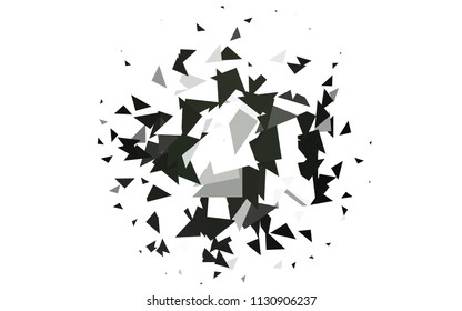 Light Black vector abstract colorful background, which consist of triangles. Pattern with colored triangles on white background.