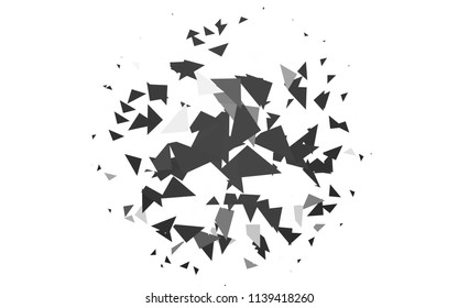 Light Black vector abstract colorful background, which consist of triangles. Pattern with colored triangles on white background.
