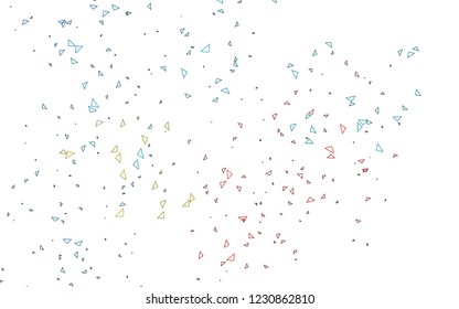 Light Black vector abstract colorful background, which consist of triangles. Pattern with colored triangles on white background.
