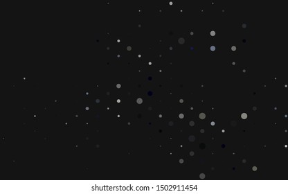 Light Black vector backdrop with dots. Glitter abstract illustration with blurred drops of rain. Design for posters, banners.