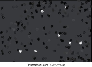 Light Black vector backdrop with dots. Blurred bubbles on abstract background with colorful gradient. Template for your brand book.