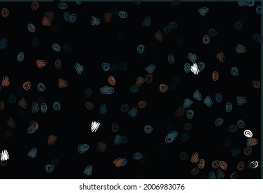 Light Black vector backdrop with dots. Modern abstract illustration with colorful water drops. Pattern for beautiful websites.