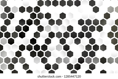 Light Black vector backdrop with hexagons. Illustration of colored hexagons on white surface. Pattern for ads, leaflets.