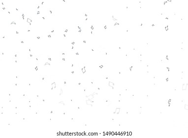 Light Black vector backdrop with music notes. Shining illustration of colorful gradient music notes. Pattern for festival leaflets.