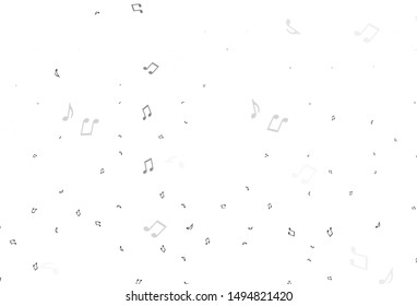Light Black vector backdrop with music notes. Shining illustration of colorful gradient music notes. Pattern for school ad, booklets.