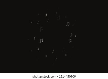 Light Black vector backdrop with music notes. Modern abstract illustration with melody keys. Modern design for wallpapers.