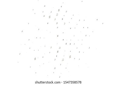 Light Black vector backdrop with music notes. Decorative design in abstract style with music shapes. Pattern for school ad, booklets.