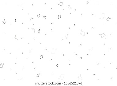 Light Black vector backdrop with music notes. Decorative design in abstract style with music shapes. Pattern for school ad, booklets.