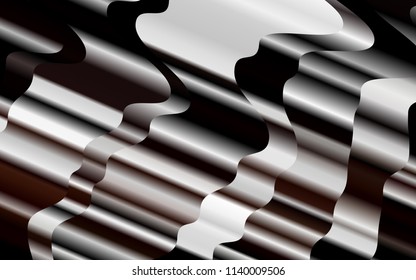 Light Black vector background with bent ribbons. Colorful illustration in abstract marble style with gradient. Pattern for your business design.