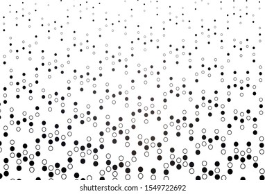 Light Black vector background with bubbles. Beautiful colored illustration with blurred circles in nature style. Pattern of water, rain drops.