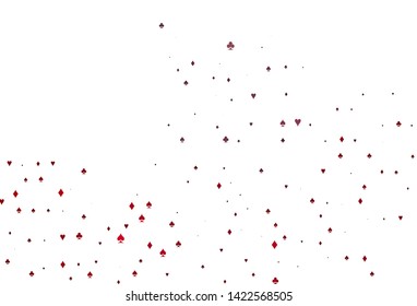 Light Black vector background with cards signs. Glitter abstract sketch with isolated symbols of playing cards. Design for ad, poster, banner of gambling websites.