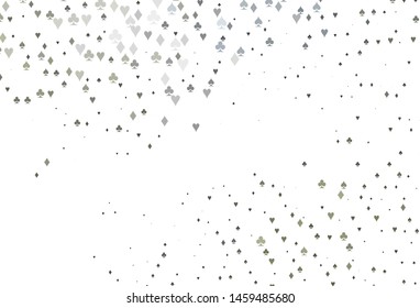 Light Black vector background with cards signs. Glitter abstract sketch with isolated symbols of playing cards. Template for business cards of casinos.