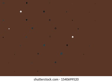 Light Black vector background with cards signs. Colored illustration with hearts, spades, clubs, diamonds. Smart design for your business advert of casinos.