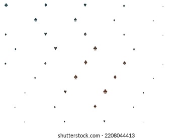 Light Black vector background with cards signs. Colored illustration with hearts, spades, clubs, diamonds. Smart design for your business advert of casinos.