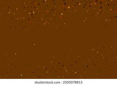 Light Black vector background with cards signs. Glitter abstract sketch with isolated symbols of playing cards. Smart design for your business advert of casinos.