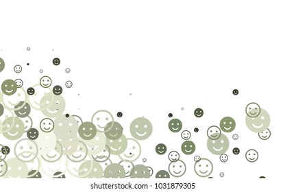 Light Black vector background with funny smiles. Colorful gradient Smiles on white background. Pattern for parties, gifts, congratulations.
