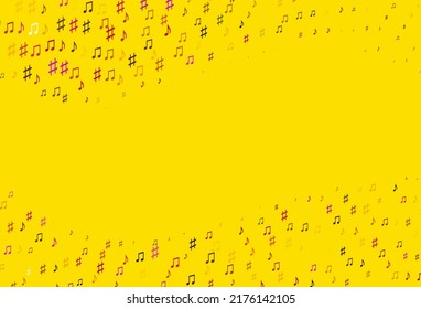 Light Black vector background with music symbols. Abstract illustration with colorful symbols of melody. Template for fasion magazines.
