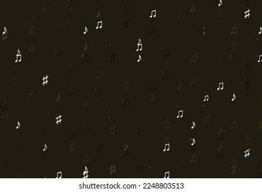 Light Black vector background with music symbols. Decorative design in abstract style with music shapes. Pattern for websites of musitians.