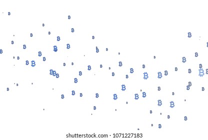 Light Black vector background with signs of Bitcoins. Shining colored illustration with Bitcoin signs, BTC. The pattern can be used for financial, investment websites.