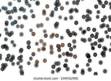 Light Black vector background with xmas snowflakes. Shining colored illustration with snow in christmas style. The pattern can be used for year new  websites.