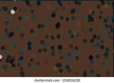 Light Black vector background with xmas snowflakes. Shining colored illustration with snow in christmas style. The pattern can be used for year new  websites.