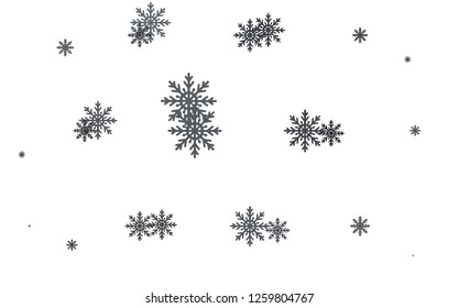 Light Black vector cover with beautiful snowflakes. Glitter abstract illustration with crystals of ice. The pattern can be used for year new  websites.