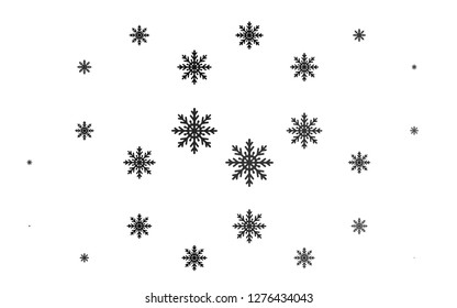 Light Black vector cover with beautiful snowflakes. Shining colored illustration with snow in christmas style. The pattern can be used for new year leaflets.