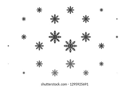 Light Black vector cover with beautiful snowflakes. Shining colored illustration with snow in christmas style. The template can be used as a new year background.