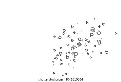 Light Black vector cover with english symbols. Modern geometrical illustration with ABC english symbols. Smart design for your business advert of university.
