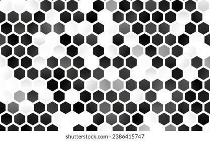 Cubierta vectorial de color negro claro con conjunto de hexágonos. Ilustración abstracta con hexágonos coloridos. Patrón de anuncios, folletos.