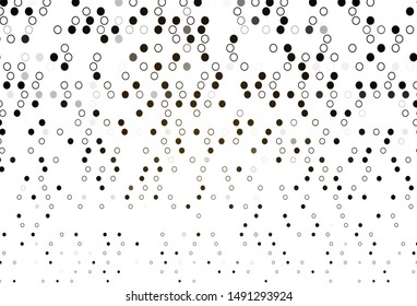 Light Black vector cover with spots. Illustration with set of shining colorful abstract circles. Pattern of water, rain drops.