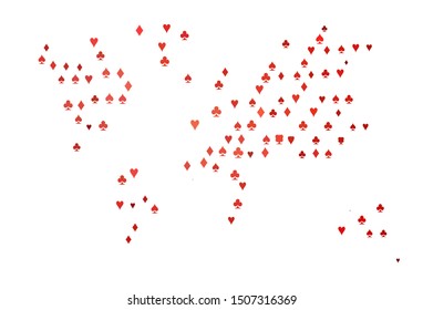 Light Black vector cover with symbols of gamble. Glitter abstract sketch with isolated symbols of playing cards. Pattern for booklets, leaflets of gambling houses.