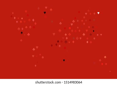 Light Black vector cover with symbols of gamble. Glitter abstract sketch with isolated symbols of playing cards. Pattern for booklets, leaflets of gambling houses.