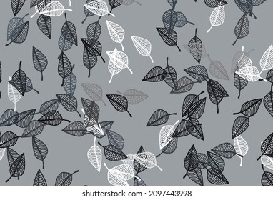 Fondo de doodle vectorial negro claro. Ilustración colorida abstracta con hojas en estilo doodle. Nuevo diseño para su negocio.