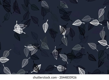 Light Black vector doodle cover. Colorful abstract illustration with leaves in doodle style. Pattern for heads of websites and designs.