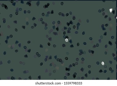 Light Black vector layout with circle shapes. Illustration with set of shining colorful abstract circles. Pattern of water, rain drops.