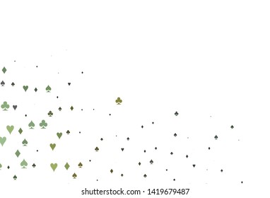 Light Black vector layout with elements of cards. Colored illustration with hearts, spades, clubs, diamonds. Pattern for ads of parties, events in Vegas.