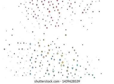 Light Black vector layout with elements of cards. Shining illustration with hearts, spades, clubs, diamonds. Pattern for booklets, leaflets of gambling houses.