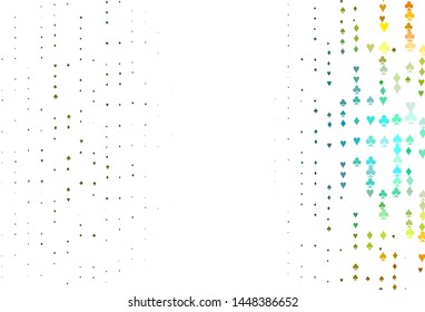 Light Black vector layout with elements of cards. Colorful gradient with signs of hearts, spades, clubs, diamonds. Smart design for your business advert of casinos.