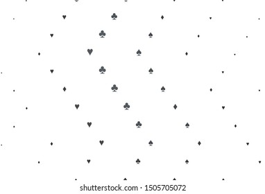 Light Black vector layout with elements of cards. Blurred decorative design of hearts, spades, clubs, diamonds. Pattern for ads of parties, events in Vegas.