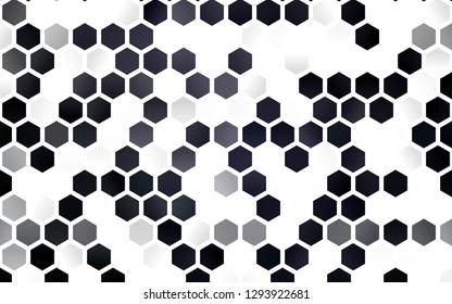 Light Black vector layout with hexagonal shapes. Illustration of colored hexagons on white surface. Beautiful design for your business advert.